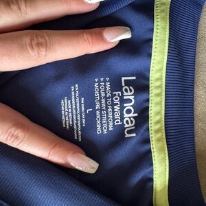 Landau Women's Performance Top and Maternity Bottoms- Navy and Lime